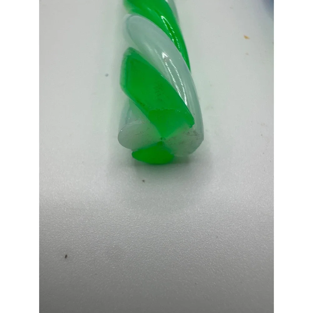 Vintage Lucite Candy Cane Ornaments Set of 6 Green Blue Purple Spiral 7.25